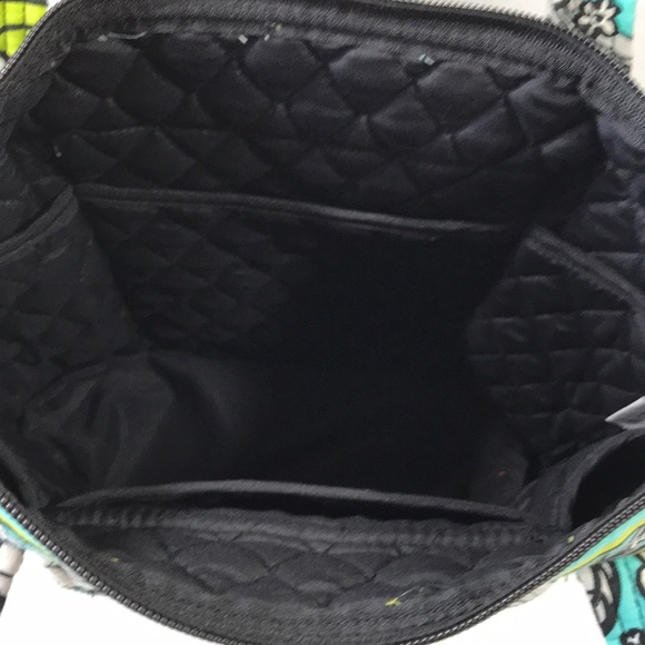 Quilted tote shopper bag floral turquoise green - Picture 8 of 8